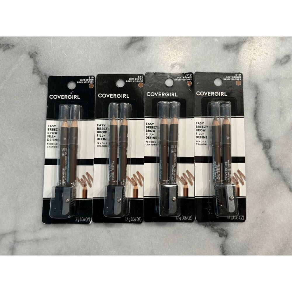 Covergirl Easy Breezy Brow Pencils in 510 Soft Brown Lot of 4